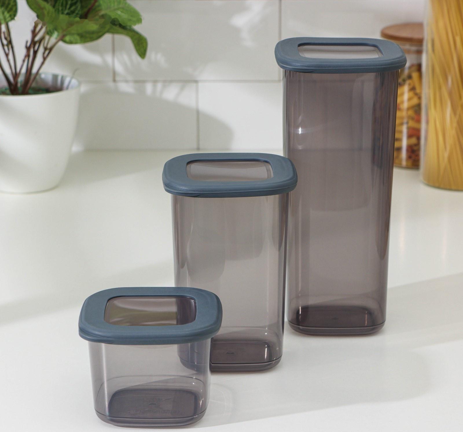 Набор банок для сыпучих продуктов с вакуумной крышкой 3 шт 0,55/1,2/1,75л