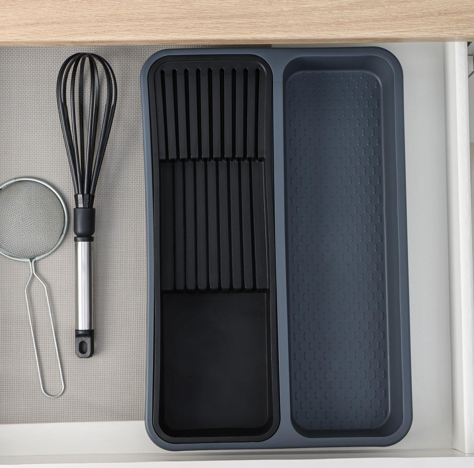 Лоток для столовых приборов и ножей, 40×26×5,1см, 2 отделения