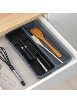 Лоток для столовых приборов и ножей, 40×26×5,1см, 2 отделения