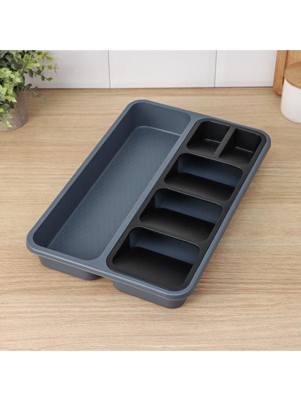 Лоток для столовых приборов, 40×26×5,1см, 6 отделений