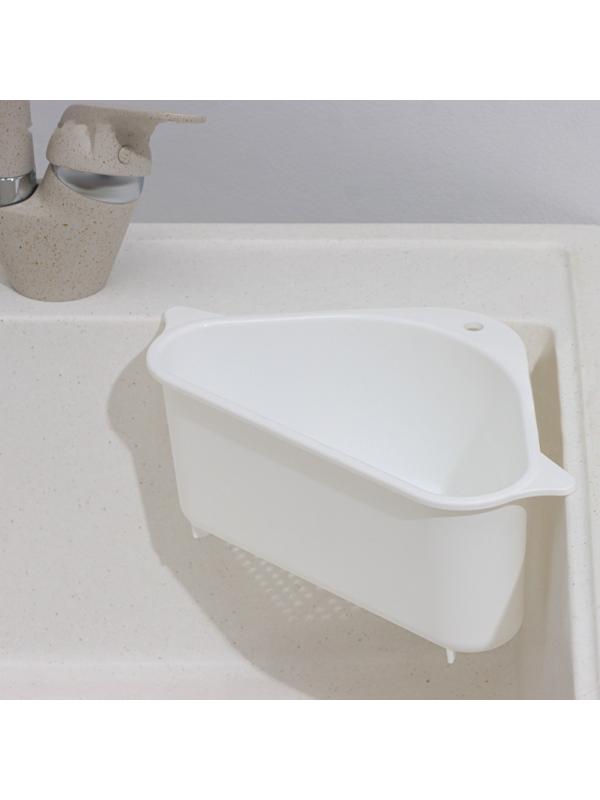 Держатель на раковину для кухонных мелочей BARONESS, 26×14×9 см, цвет белый