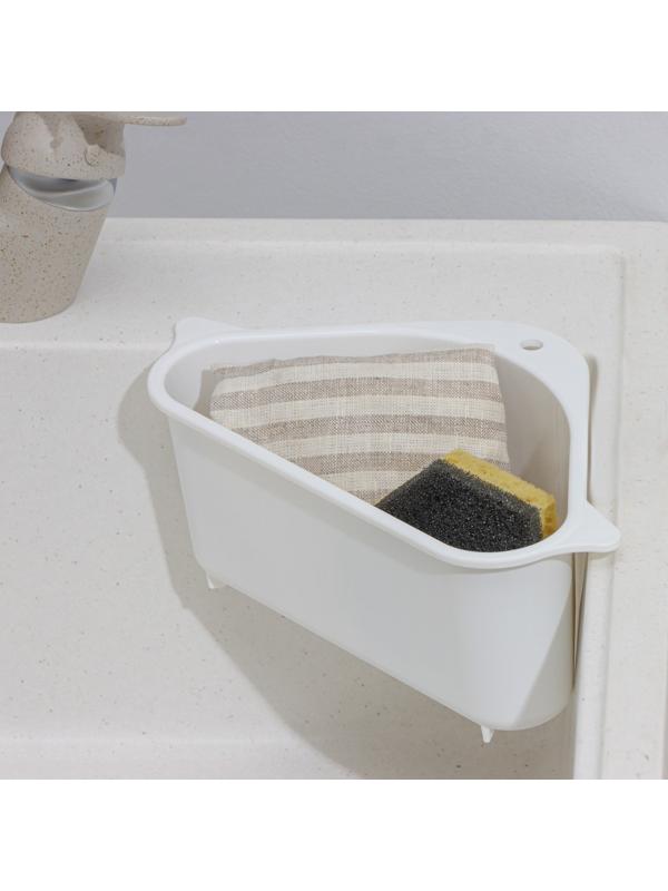 Держатель на раковину для кухонных мелочей BARONESS, 26×14×9 см, цвет белый