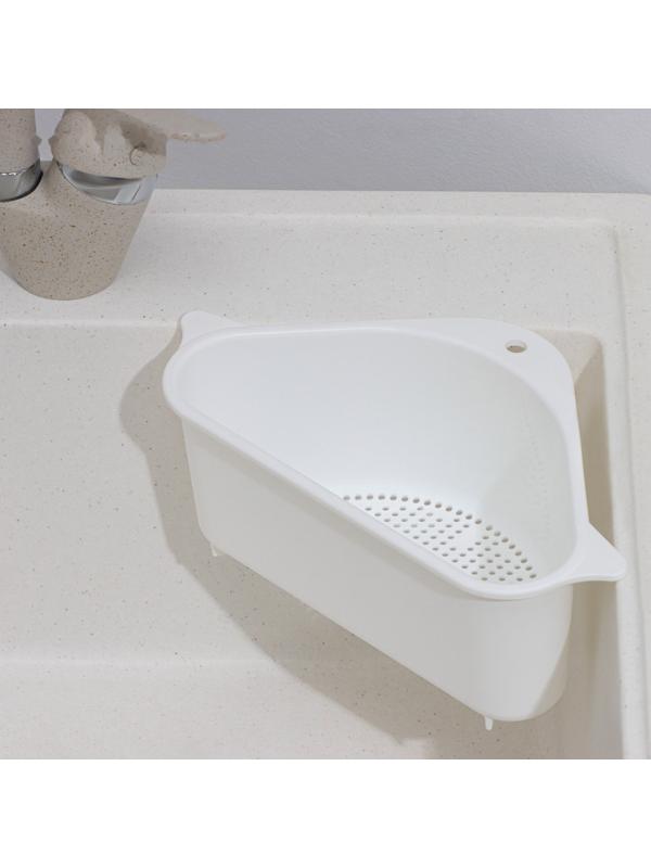 Держатель на раковину для кухонных мелочей BARONESS, 26×14×9 см, цвет белый