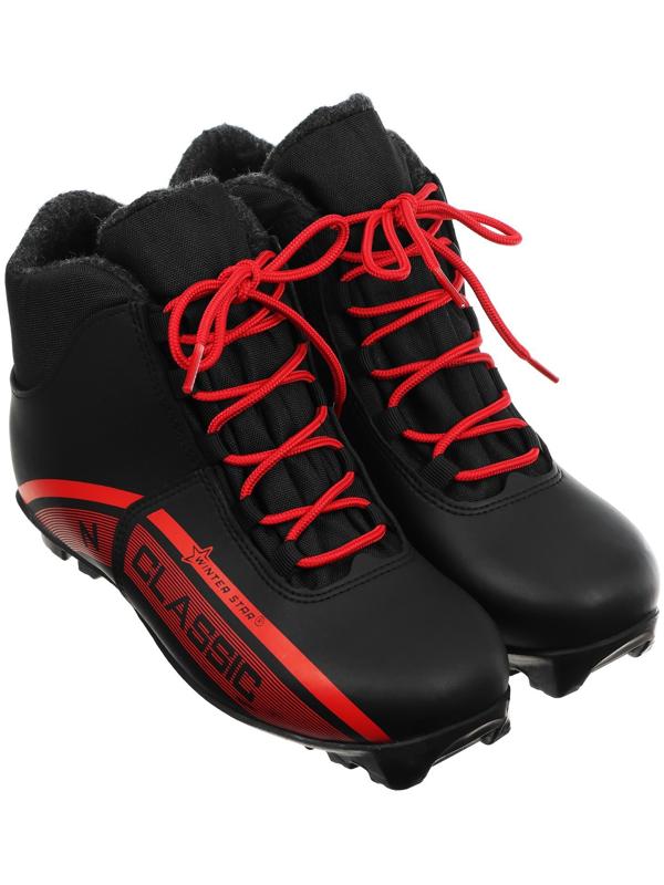 Ботинки лыжные Winter Star classic, NNN, р. 42, цвет чёрный, лого красный