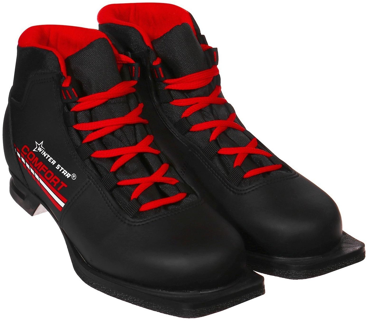 Ботинки лыжные Winter Star comfort, NN75, р. 36, цвет чёрный, лого красный