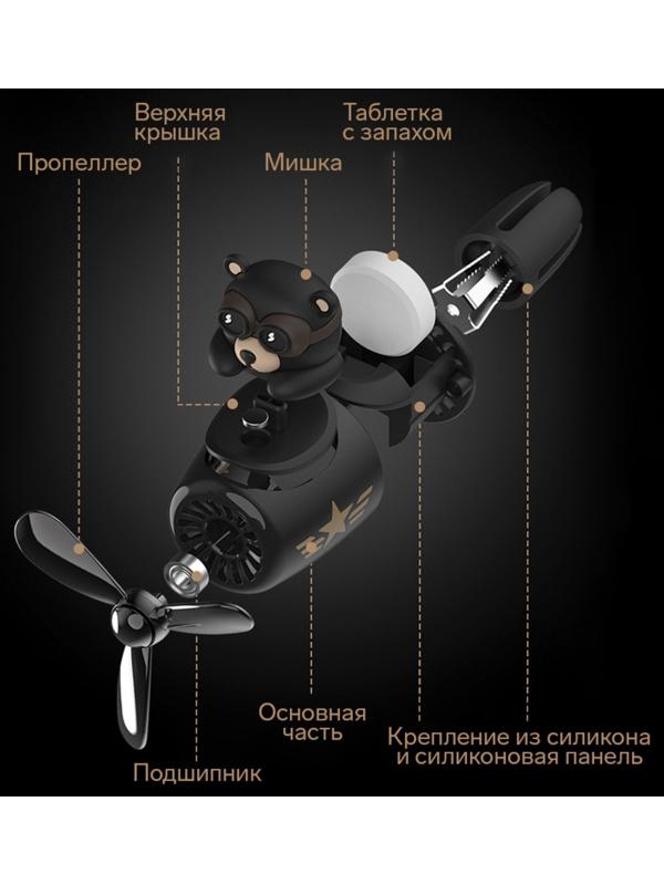 Ароматизатор в воздуховод, Мишка пилот, 5 ароматов