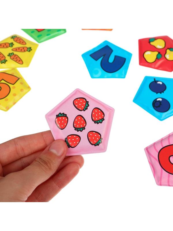 Мемо-игра: развивающие наклейки - присоски многоразовые для игры в ванной «Весёлый счёт» найди пару, 6 пар, 12 стикеров EVA