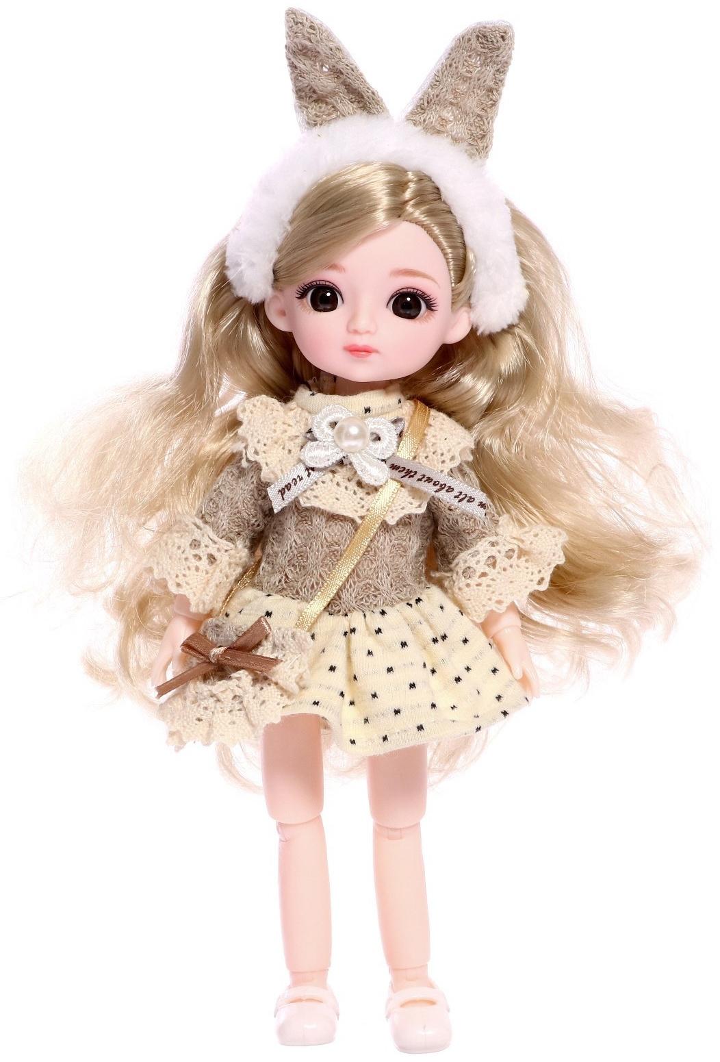 Кукла шарнирная «Арина» в платье, МИКС