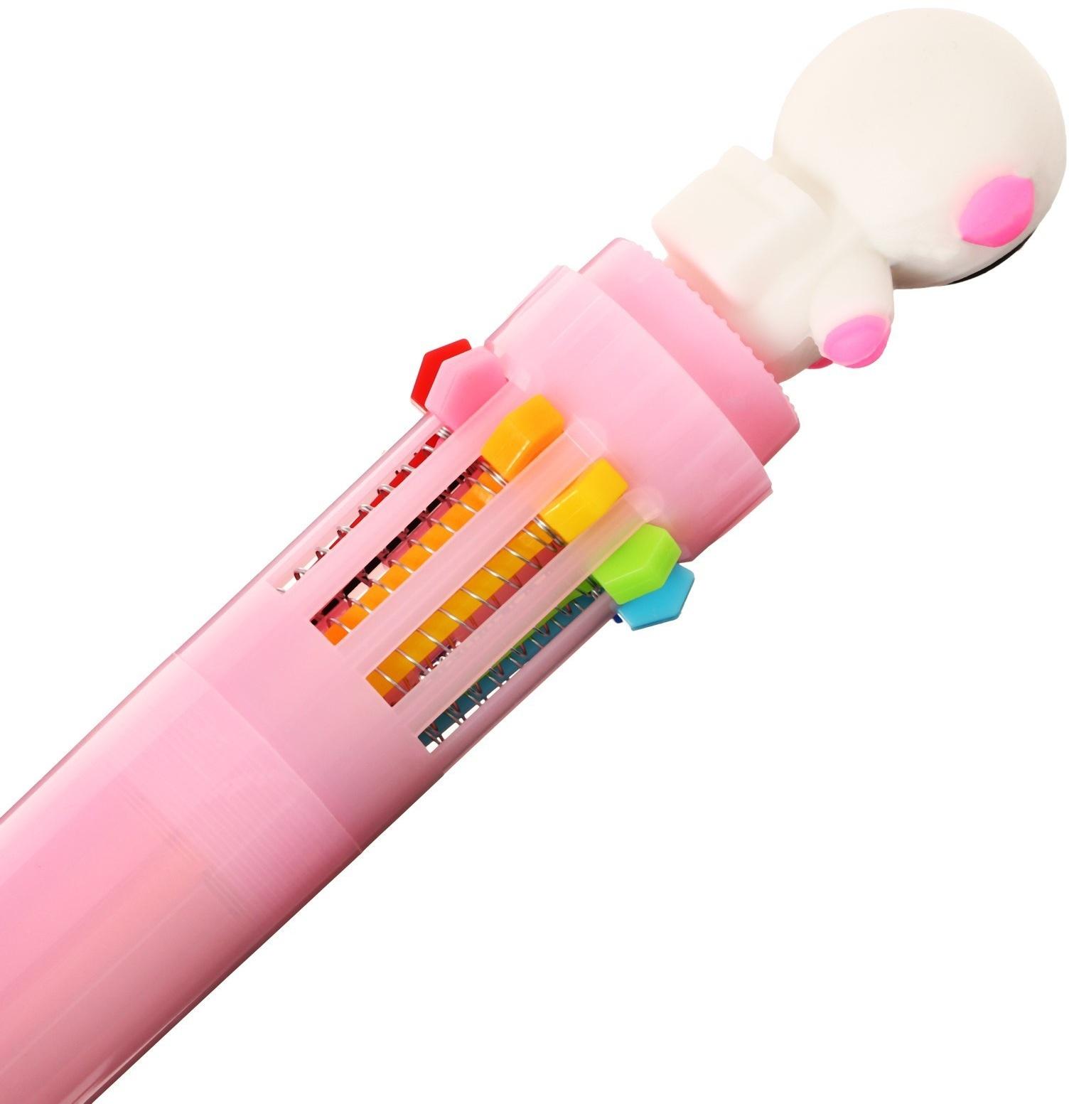 Ручка шариковая автоматическая 10-ти цветная, МИКС Космонавт