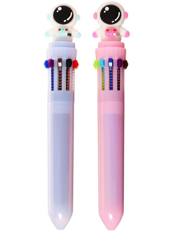 Ручка шариковая автоматическая 10-ти цветная, МИКС Космонавт