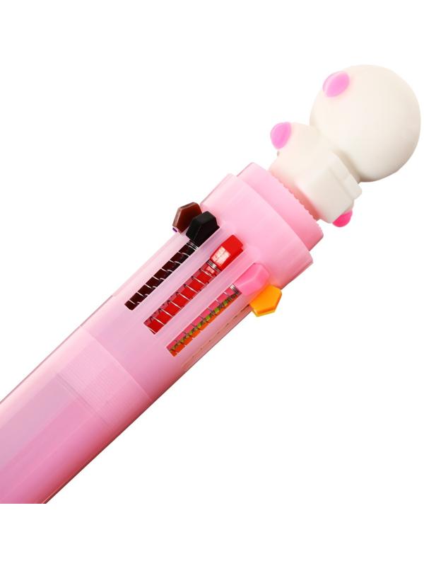 Ручка шариковая автоматическая 10-ти цветная, МИКС Космонавт