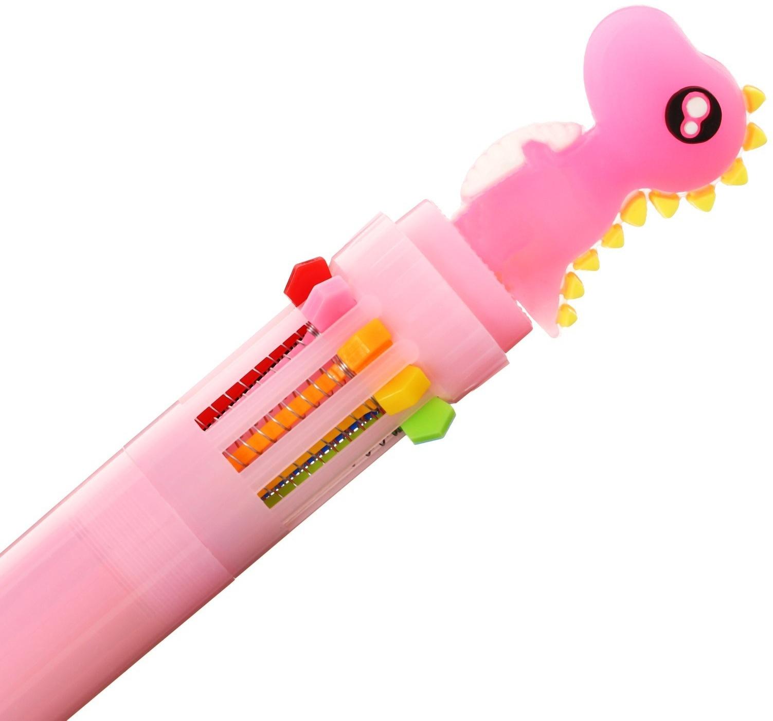 Ручка шариковая автоматическая 10-ти цветная, МИКС Дракон