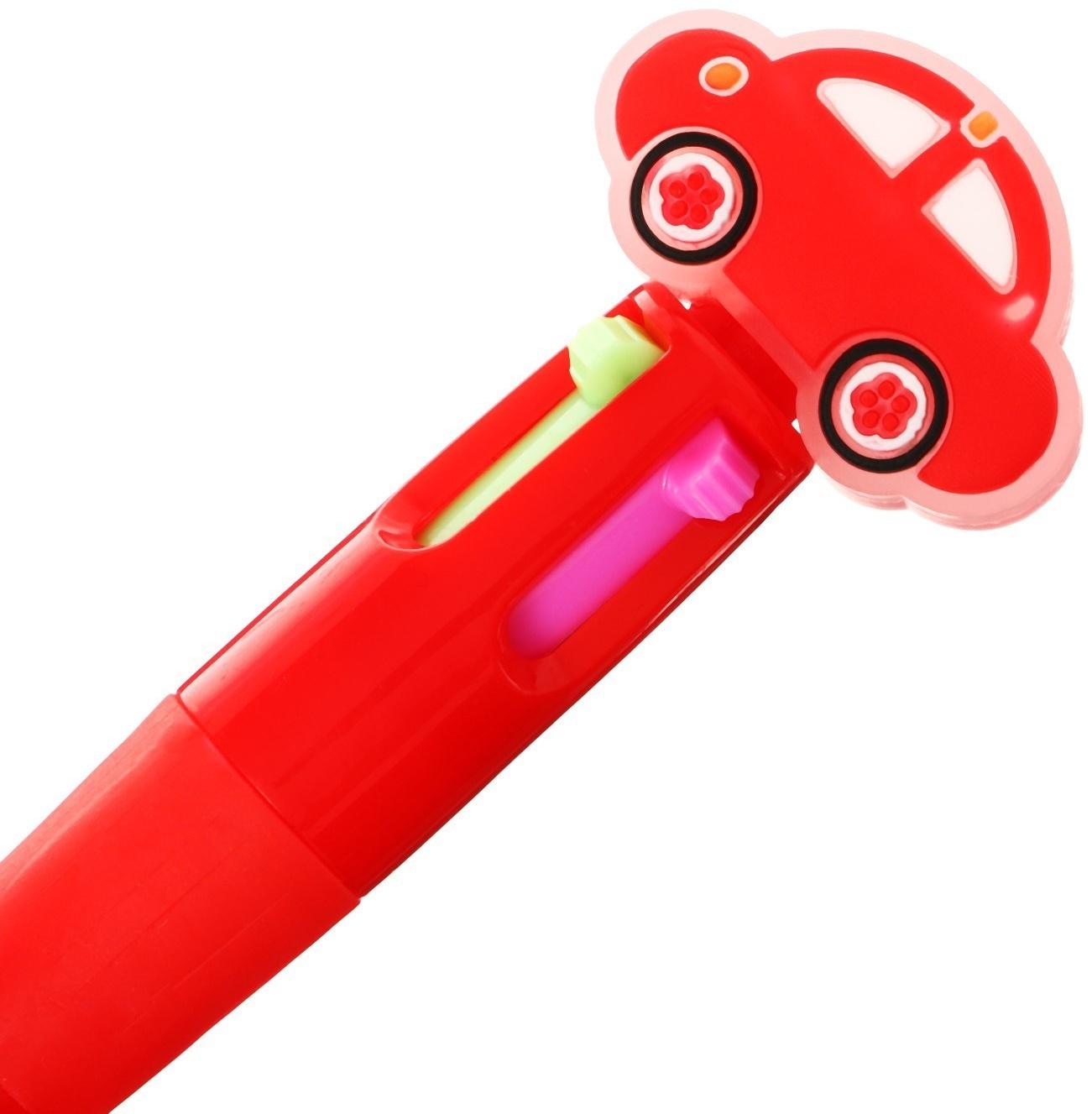 Ручка шариковая автоматическая 4-х цветная, мини, Машина МИКС