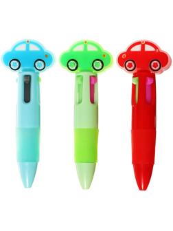 Ручка шариковая автоматическая 4-х цветная, мини, Машина МИКС