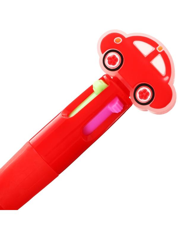 Ручка шариковая автоматическая 4-х цветная, мини, Машина МИКС