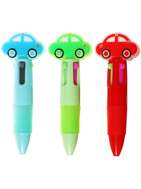 Ручка шариковая автоматическая 4-х цветная, мини, Машина МИКС