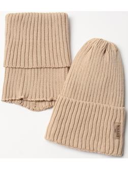 Комплект детский (шапка, снуд) MINAKU  р-р 56-58, цвет бежевый