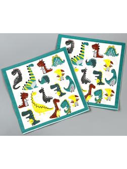 Салфетки бумажные «Динозавры», в наборе 20 шт.
