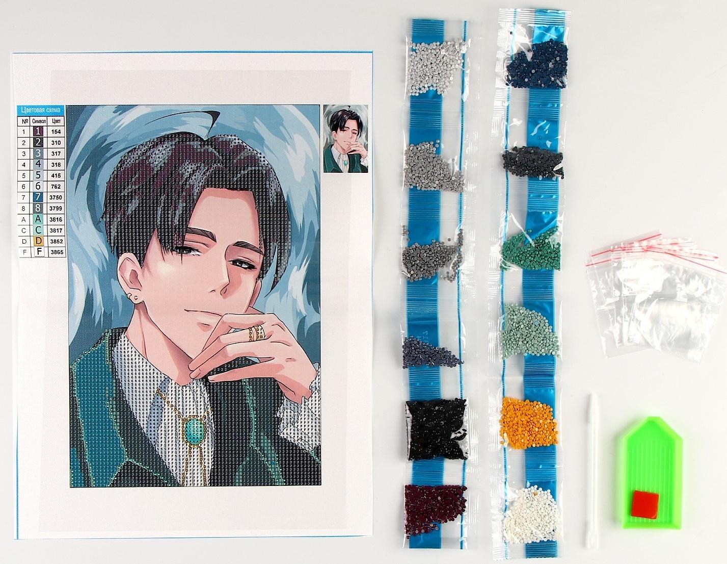 Алмазная вышивка с частичным заполнением на холсте «Стиляга»‎, 20 х 30 см