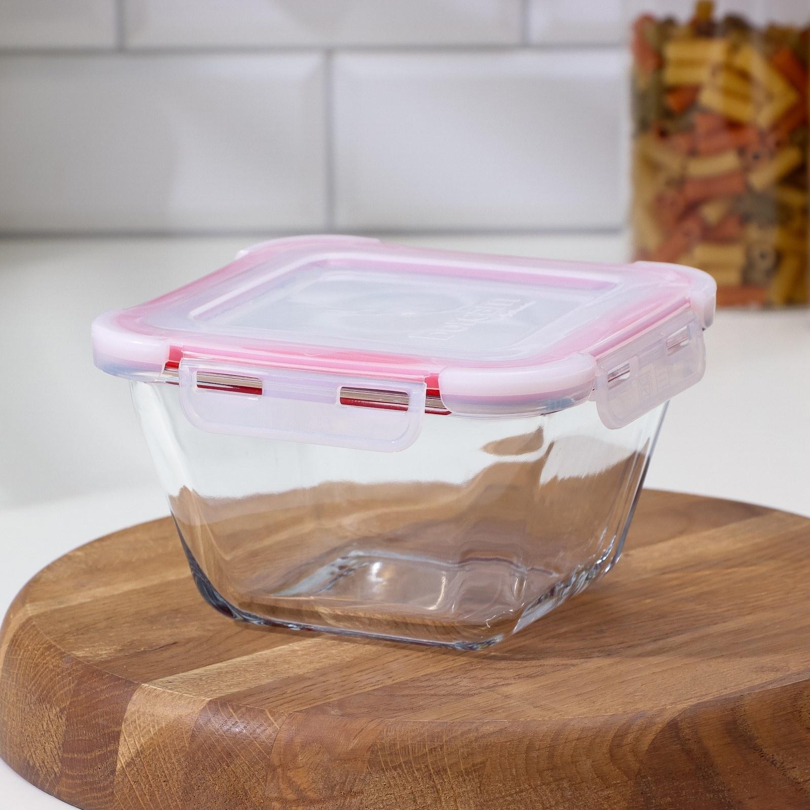 Контейнер квадратный Borcam, стеклянный, 860 мл, с крышкой