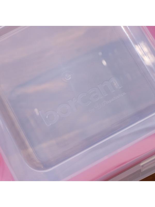 Контейнер квадратный Borcam, стеклянный, 860 мл, с крышкой