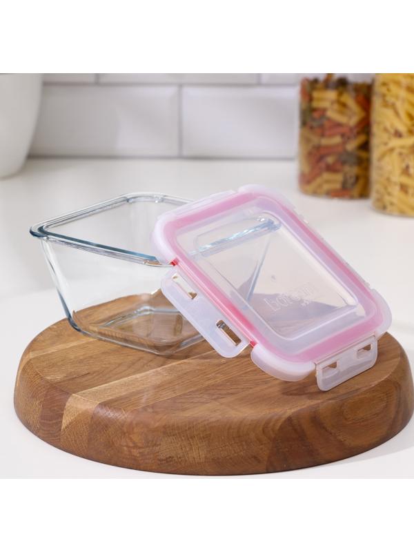 Контейнер квадратный Borcam, стеклянный, 860 мл, с крышкой