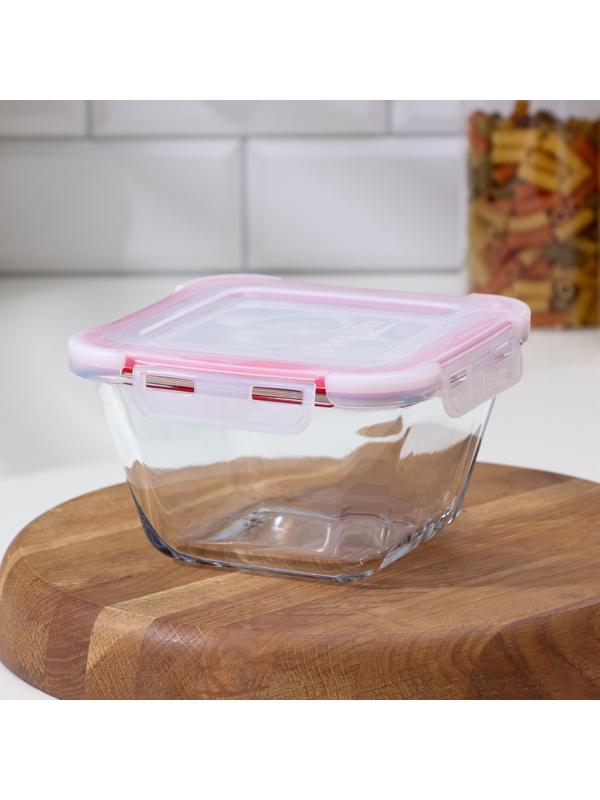 Контейнер квадратный Borcam, стеклянный, 860 мл, с крышкой