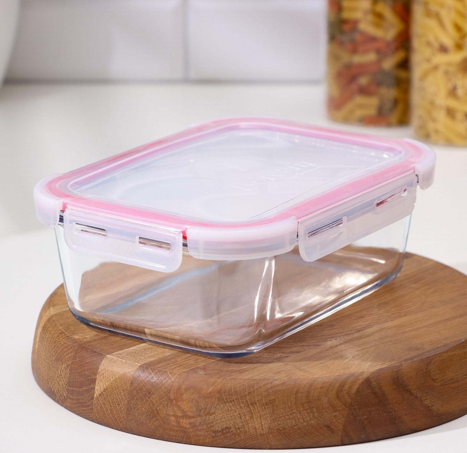 Контейнер прямоугольный Borcam, стеклянный, 1800 мл, с крышкой