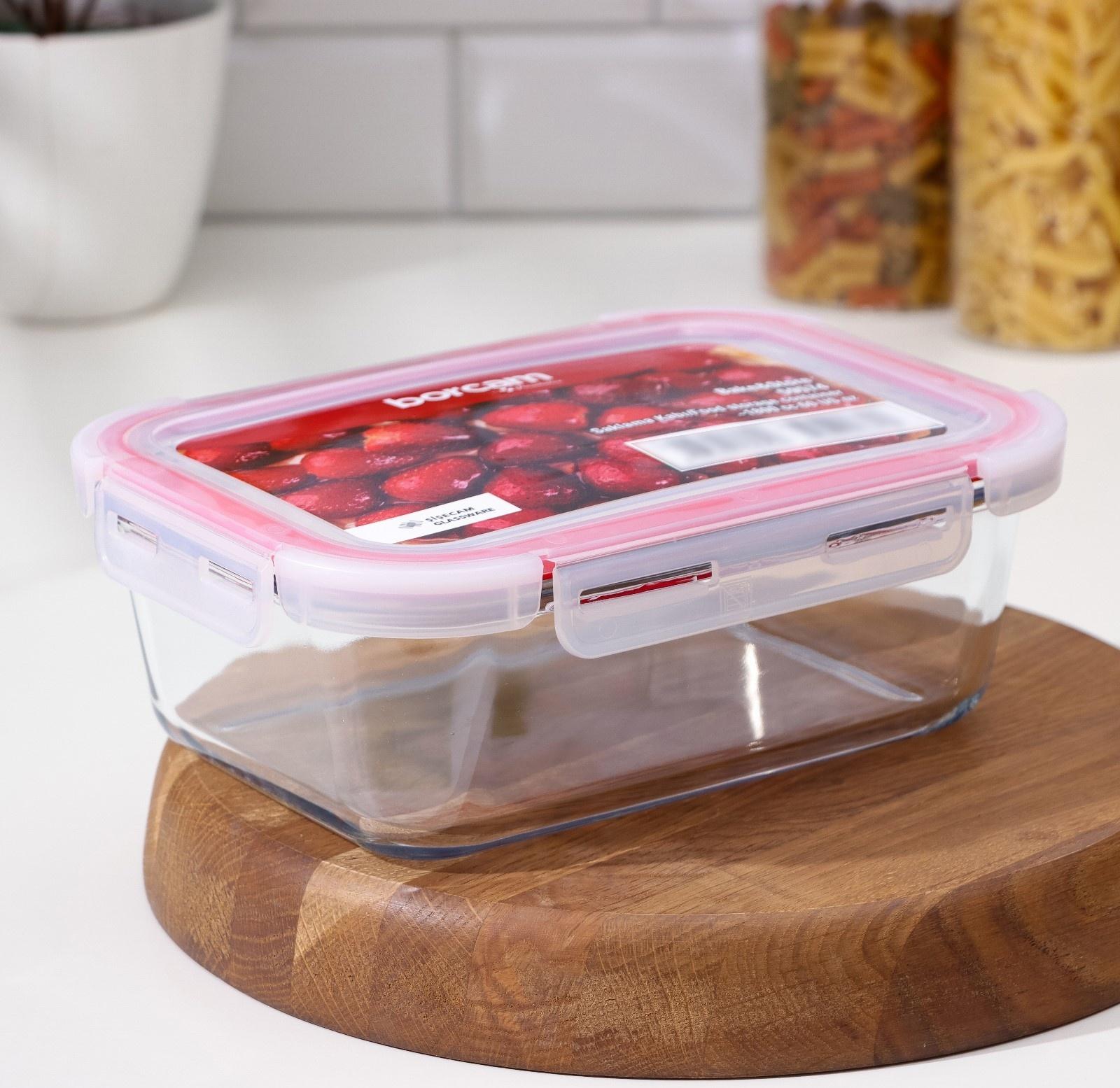 Контейнер прямоугольный Borcam, стеклянный, 1800 мл, с крышкой