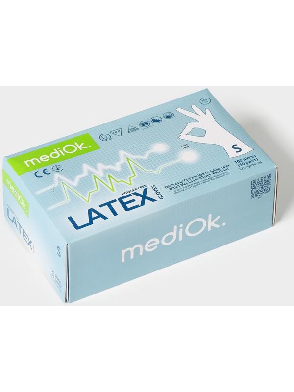 Латексные перчатки смотровые неопудренные, текстурированные, н/ст, размер S