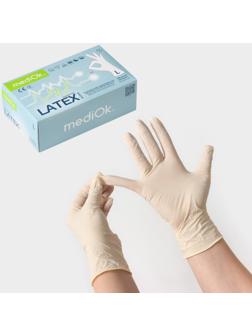 Латексные перчатки смотровые неопудренные, текстурированные, н/ст, размер L