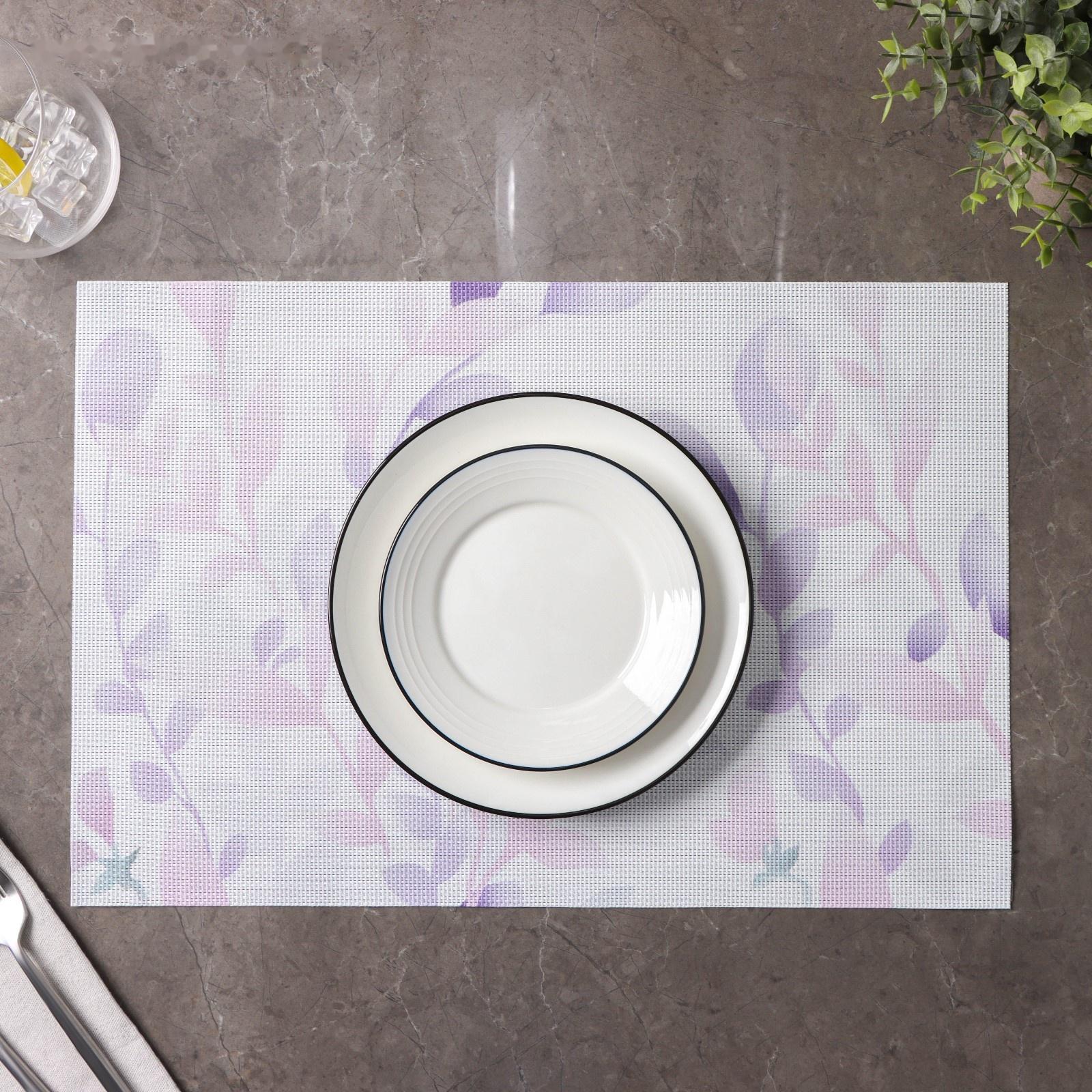 Набор салфеток сервировочных Доляна «Акварель», 4 шт, 45×30 см, цвет розовый