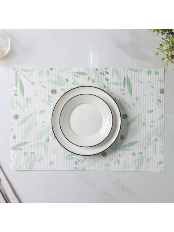 Набор салфеток сервировочных Доляна «Акварель», 4 шт, 45×30 см, цвет зеленый