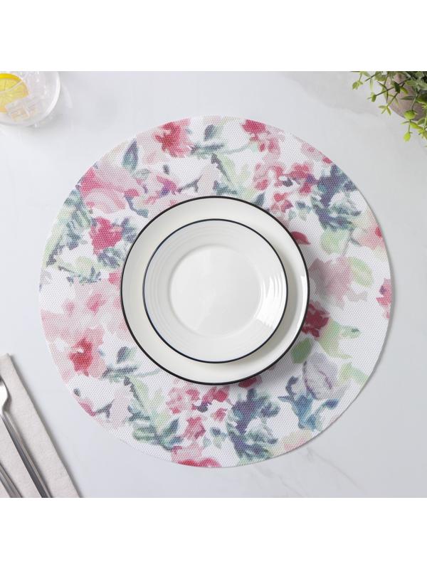 Набор салфеток сервировочных Доляна «Акварель. Круг», 4 шт, d=38 см