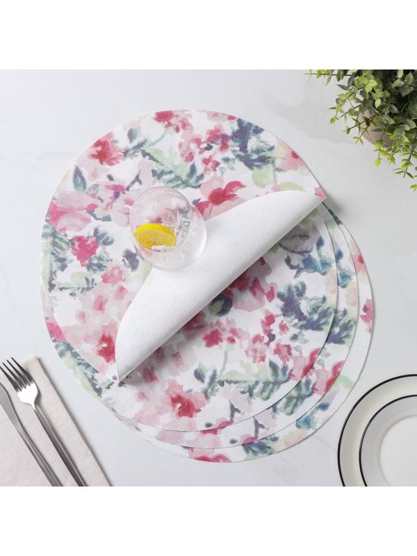 Набор салфеток сервировочных Доляна «Акварель. Круг», 4 шт, d=38 см