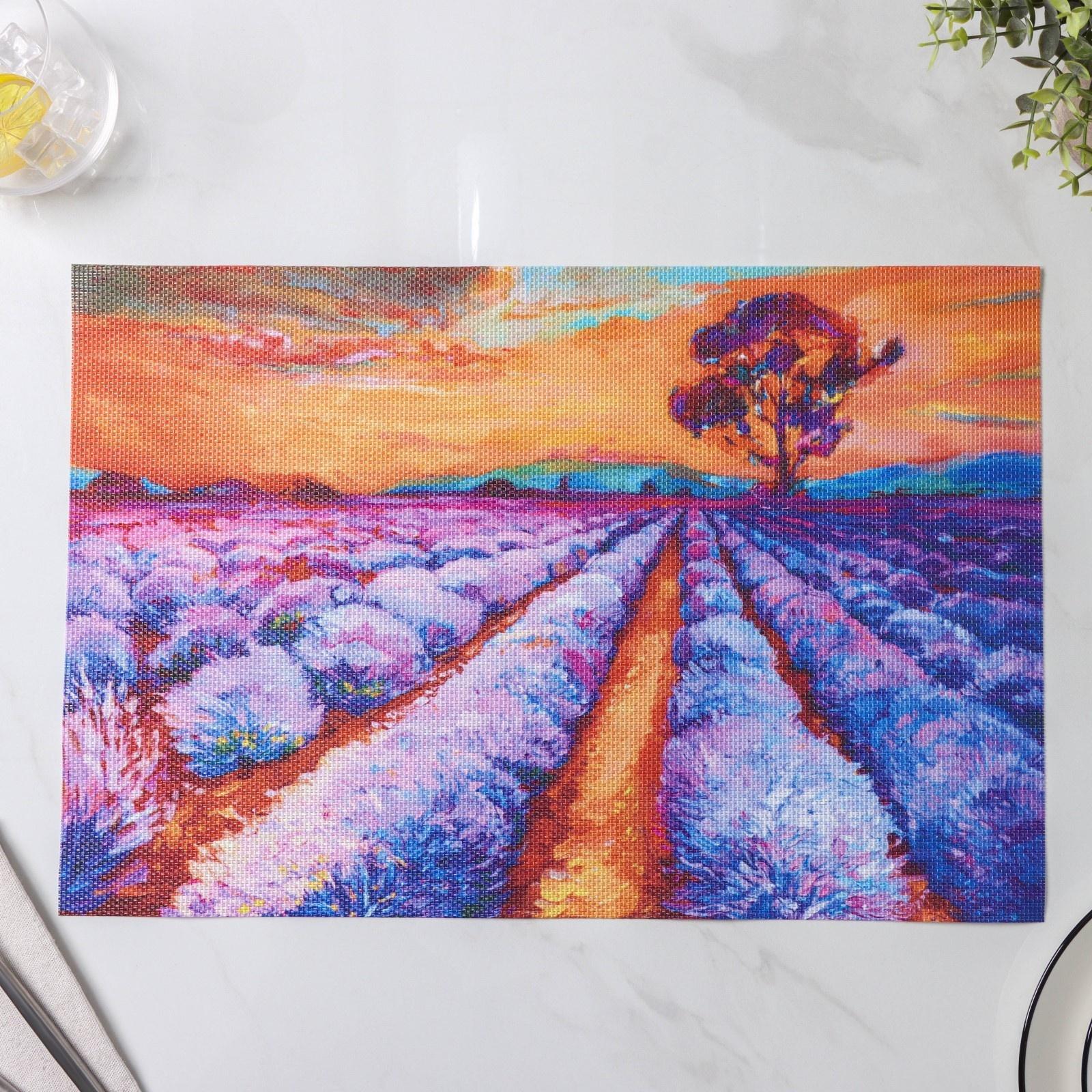 Набор салфеток сервировочных Доляна «Пейзаж», 4 шт, 45×30 см