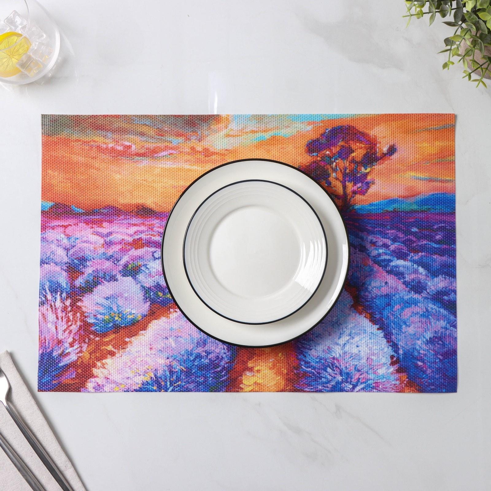 Набор салфеток сервировочных Доляна «Пейзаж», 4 шт, 45×30 см