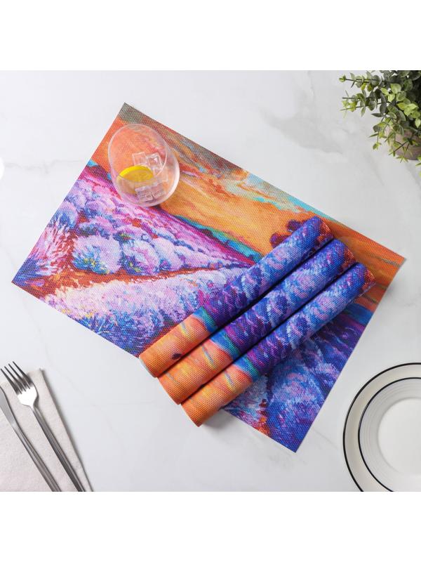 Набор салфеток сервировочных Доляна «Пейзаж», 4 шт, 45×30 см