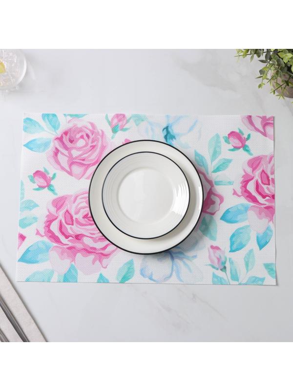 Набор салфеток сервировочных Доляна «Бутоны», 4 шт, 45×30 см