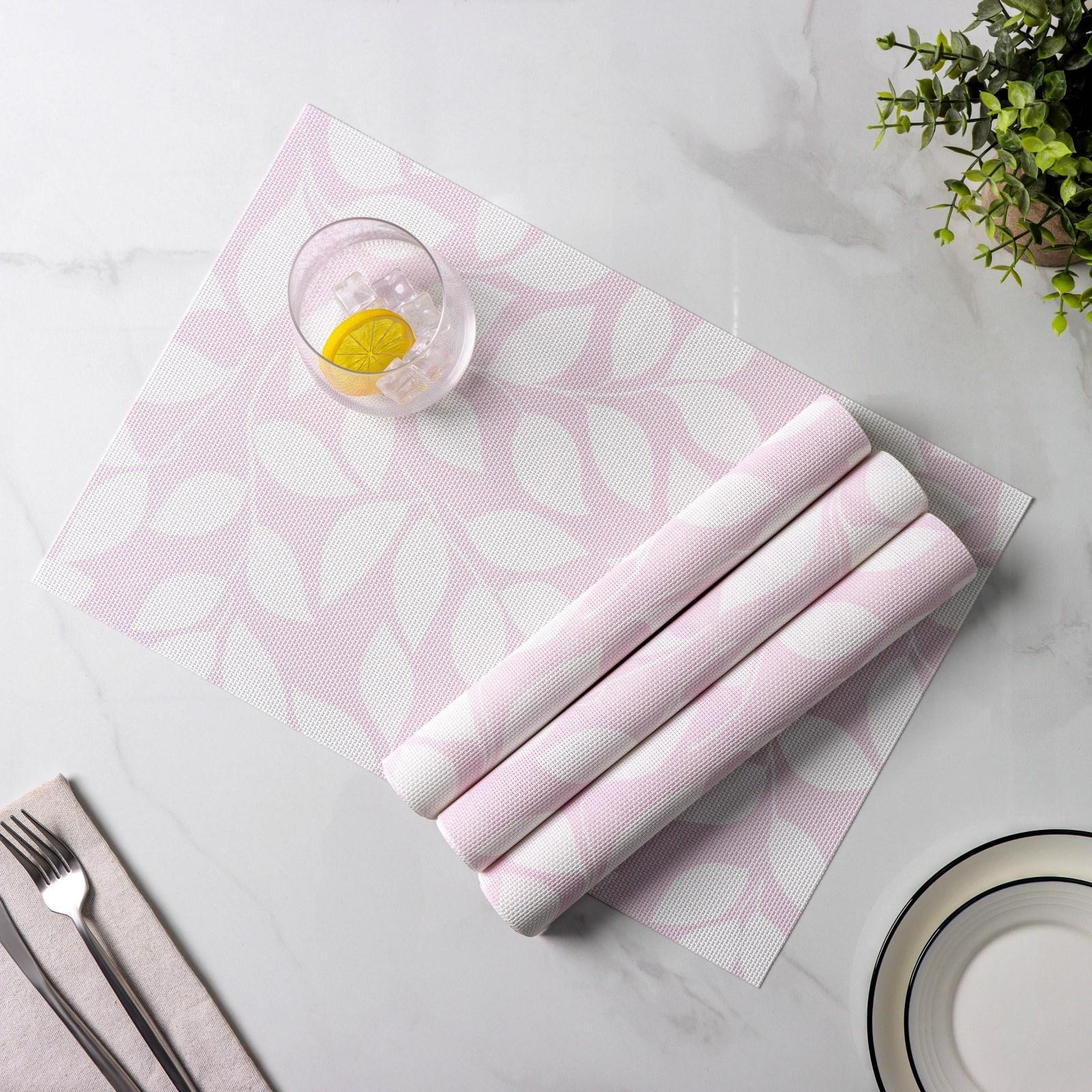 Набор салфеток сервировочных Доляна «Розовое настроение», 4 шт, 45×30 см, цвет розовый