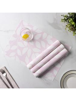 Набор салфеток сервировочных Доляна «Розовое настроение», 4 шт, 45×30 см, цвет розовый