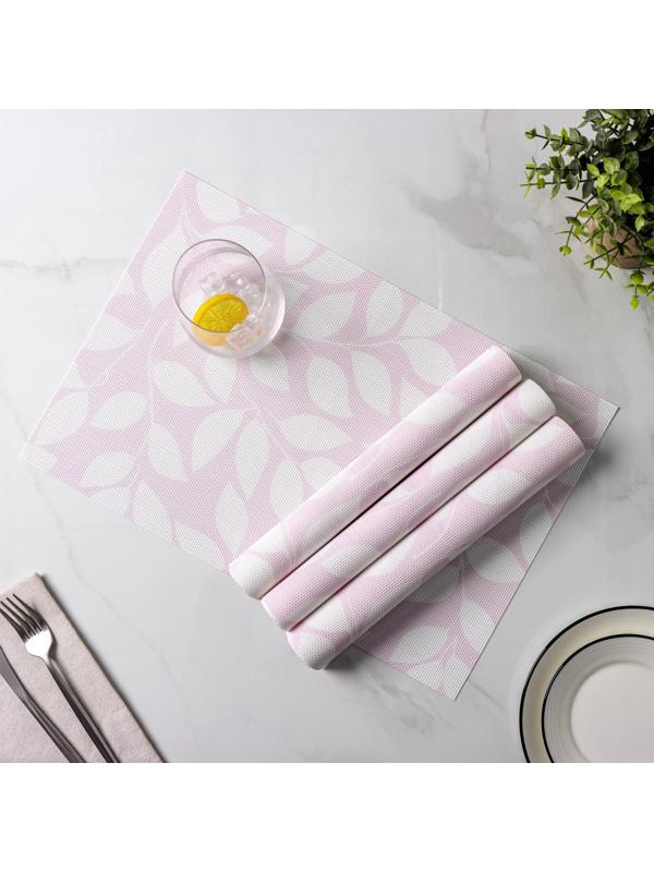 Набор салфеток сервировочных Доляна «Розовое настроение», 4 шт, 45×30 см, цвет розовый