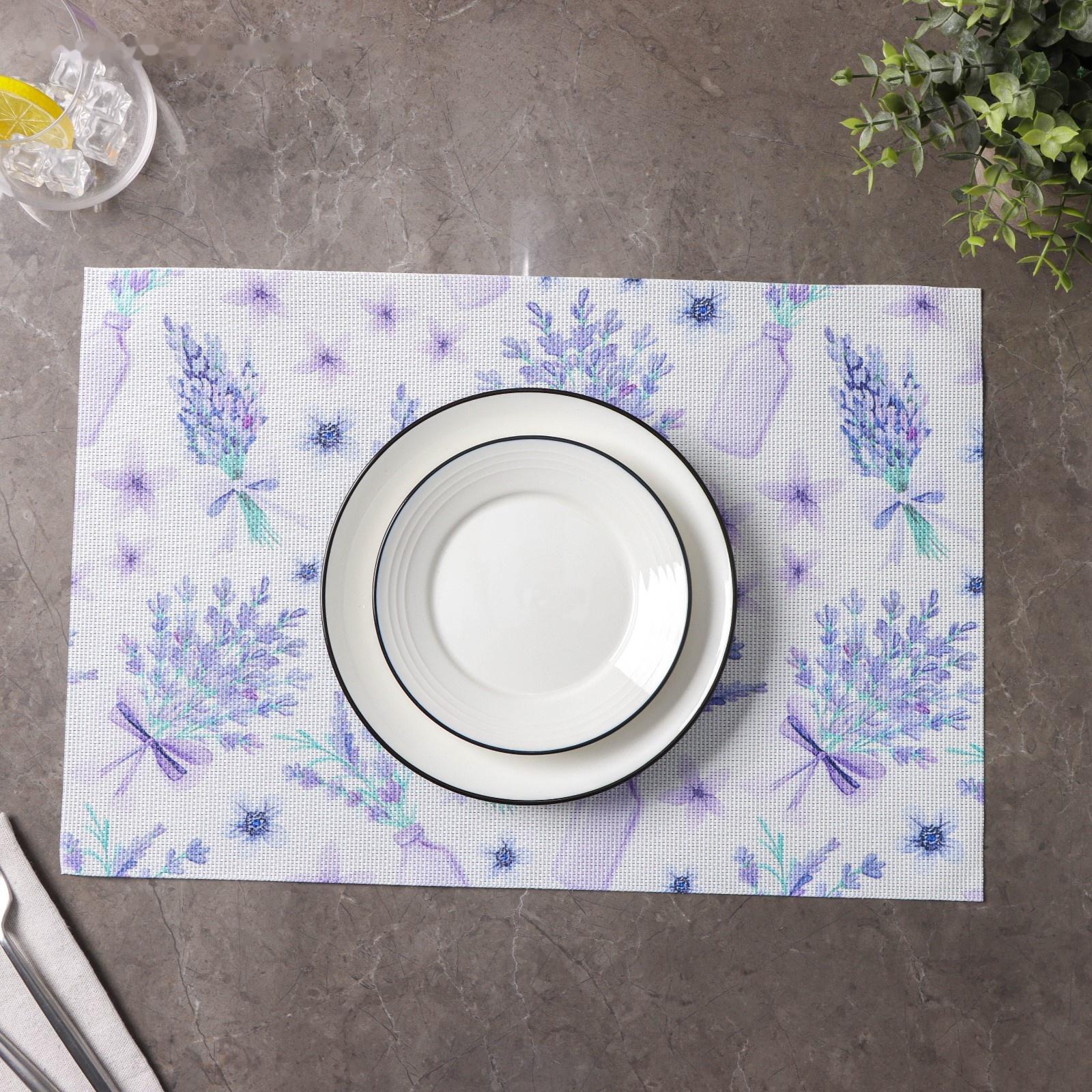 Набор салфеток сервировочных Доляна «Спокойствие», 4 шт, 45×30 см, цвет фиолетовый