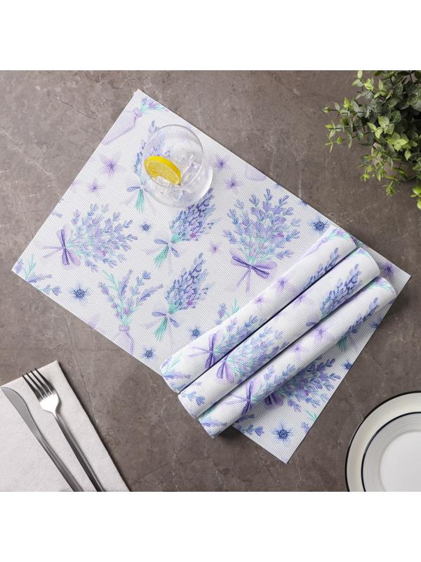 Набор салфеток сервировочных Доляна «Спокойствие», 4 шт, 45×30 см, цвет фиолетовый