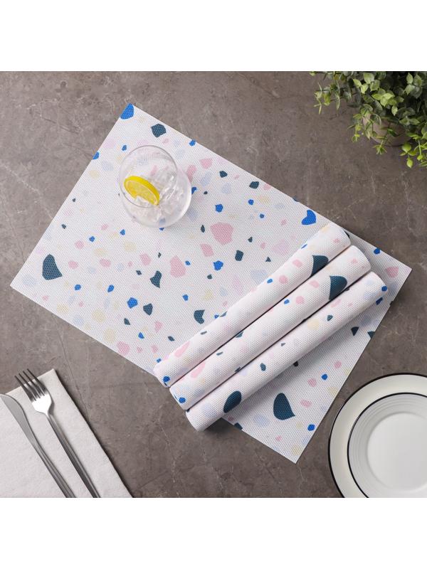 Набор салфеток сервировочных Доляна «Мармелад», 4 шт, 45×30 см, цвет белый