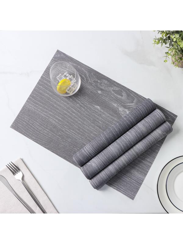 Набор салфеток сервировочных Доляна «Дерево», 4 шт, 45×30 см, цвет серый