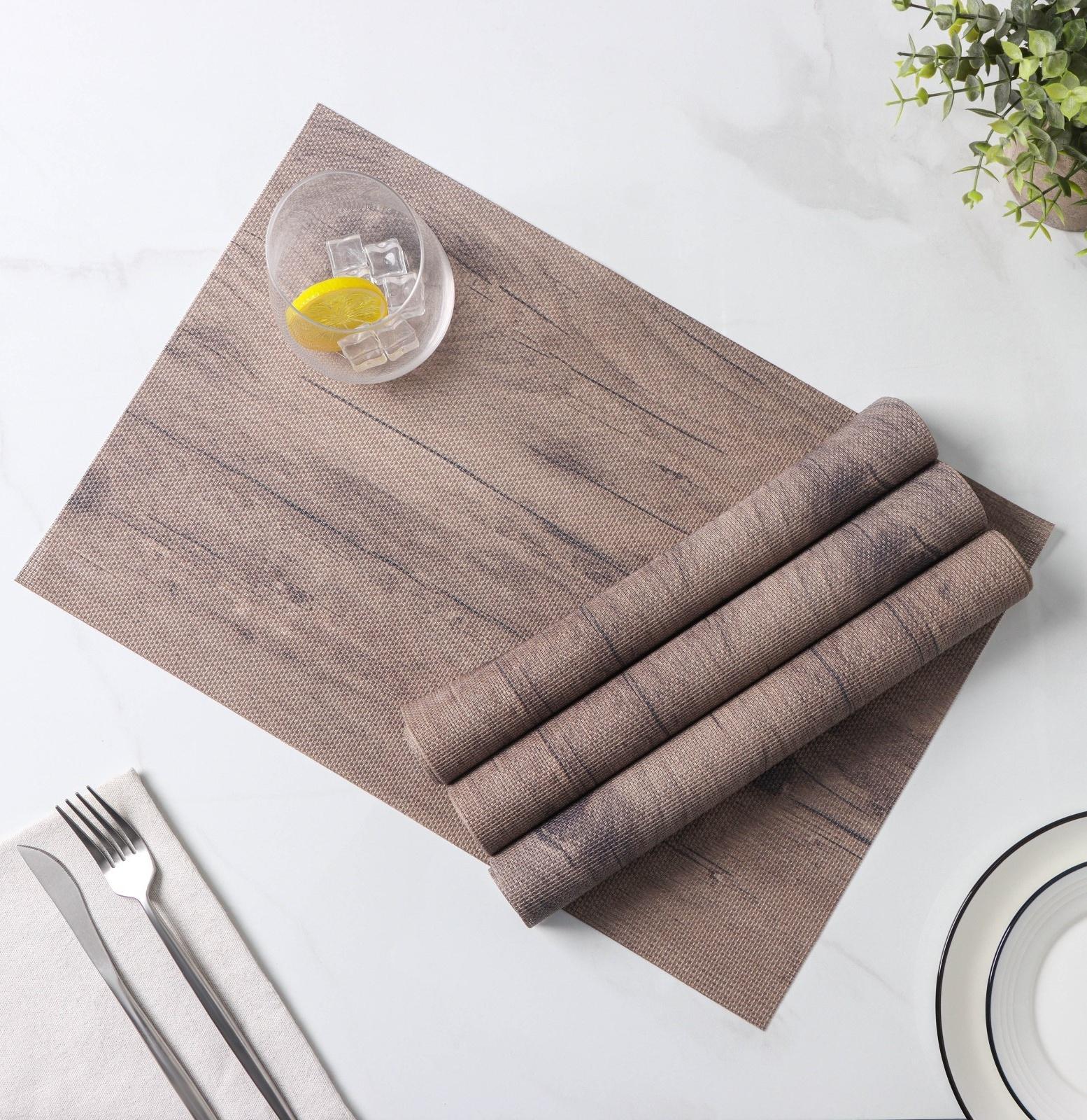 Набор салфеток сервировочных Доляна «Дерево», 4 шт, 45×30 см, цвет коричневый