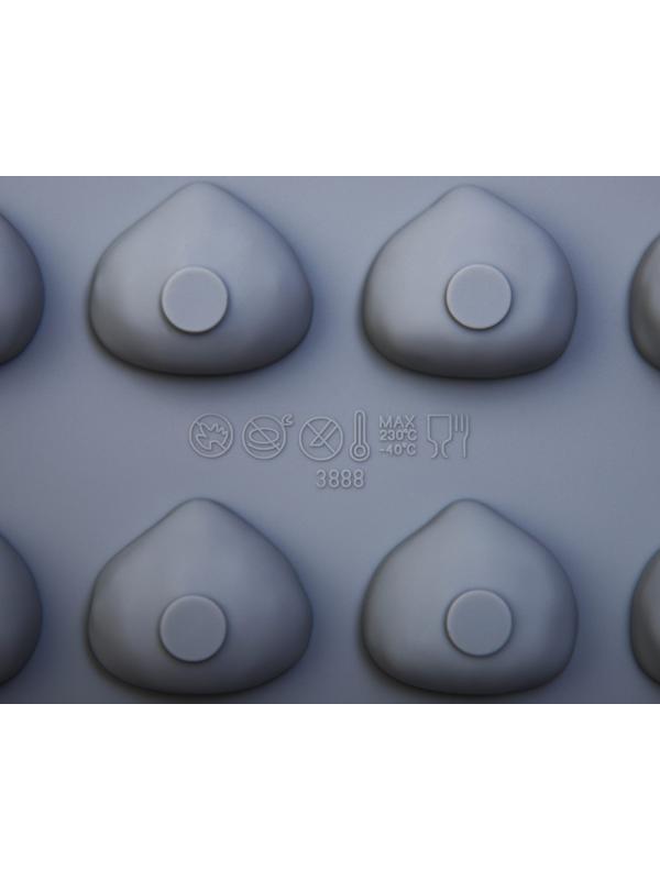 Форма силиконовая для льда и кондитерских украшений Доляна «Орешки», 30×17,5×1,5 см, 24 ячейки (3×2см) , цвет серый