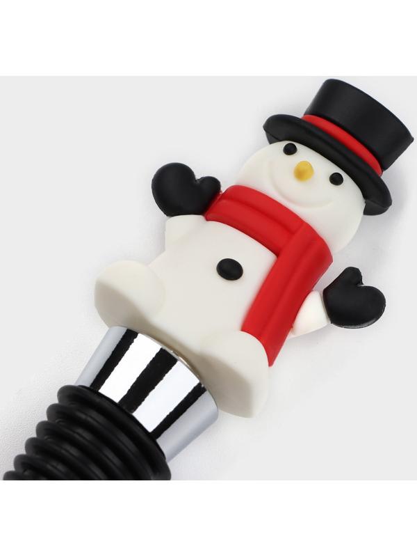 Пробка для бутылки Доляна «Снеговик»