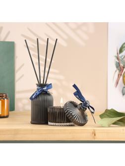 Набор диффузор 100 мл+свеча 6х9 см, черный джентельмен, черный